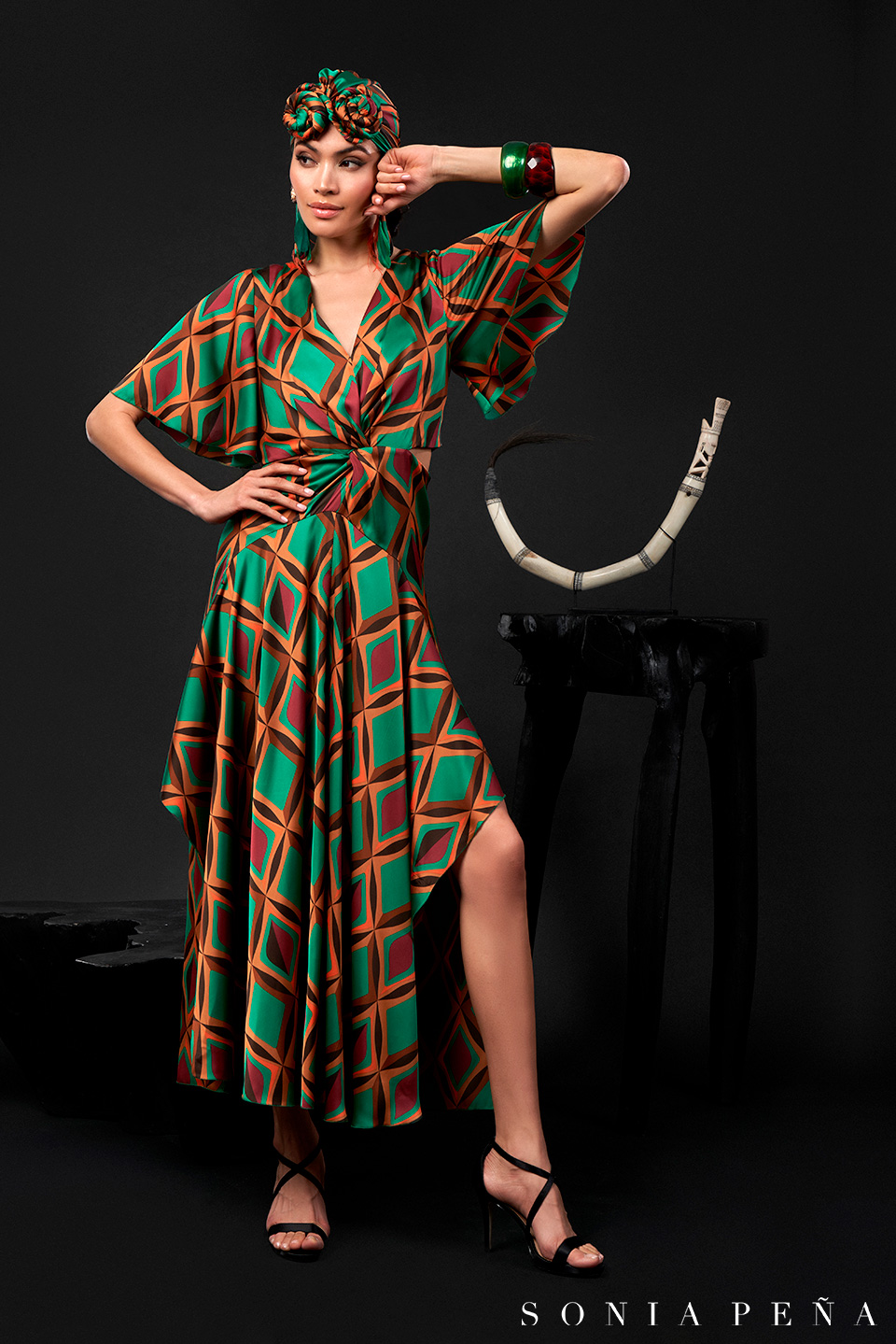 Midi dress. Zanzibar Collection Spring-Summer 2024. Sonia Peña - Ref. 1240088